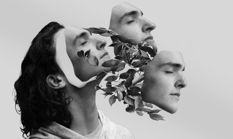 Un effet photo de visage découpé. la découpe d'un visage avec Photoshop