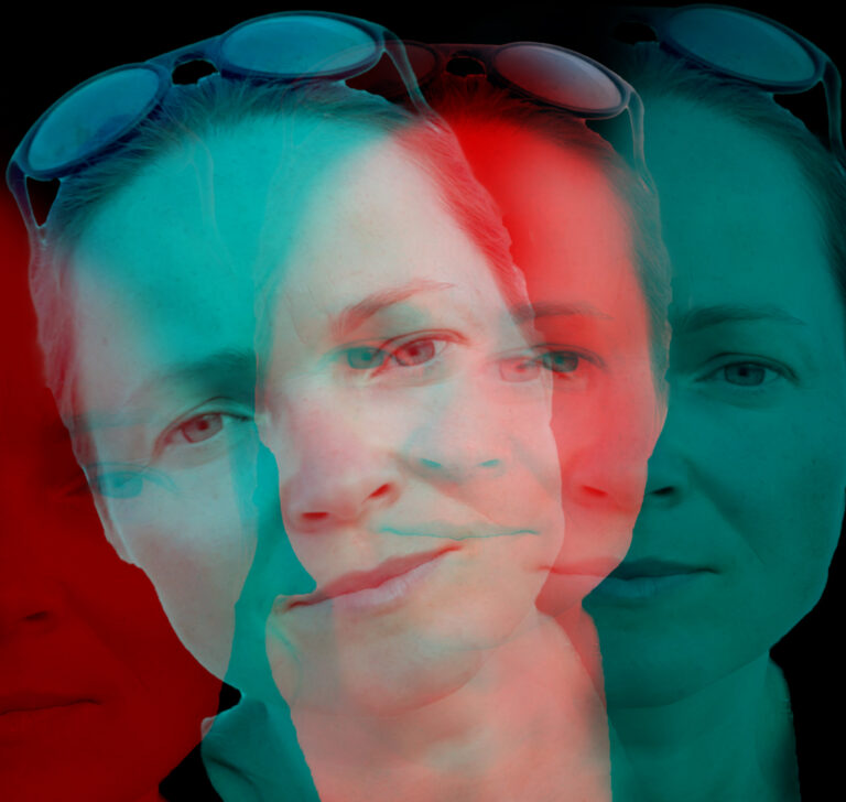Portrait avec triple subimpression - portrait Anna-Graphiste -fait sur Adobe Photoshop